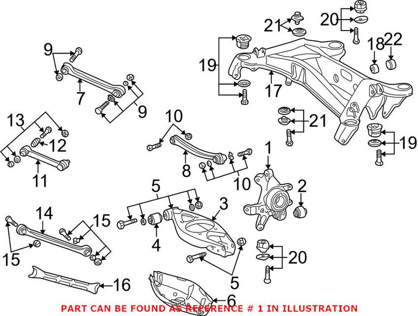 Mercedes Suspension Knuckle - Rear Driver Side (w/ Wheel Bearing) 2023509408