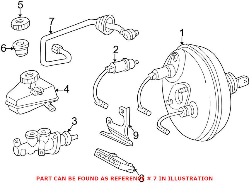 Mercedes Brake Booster Vacuum Hose 2024301729