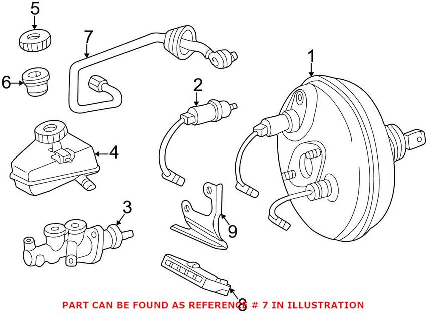 Mercedes Brake Booster Vacuum Hose 2024304629