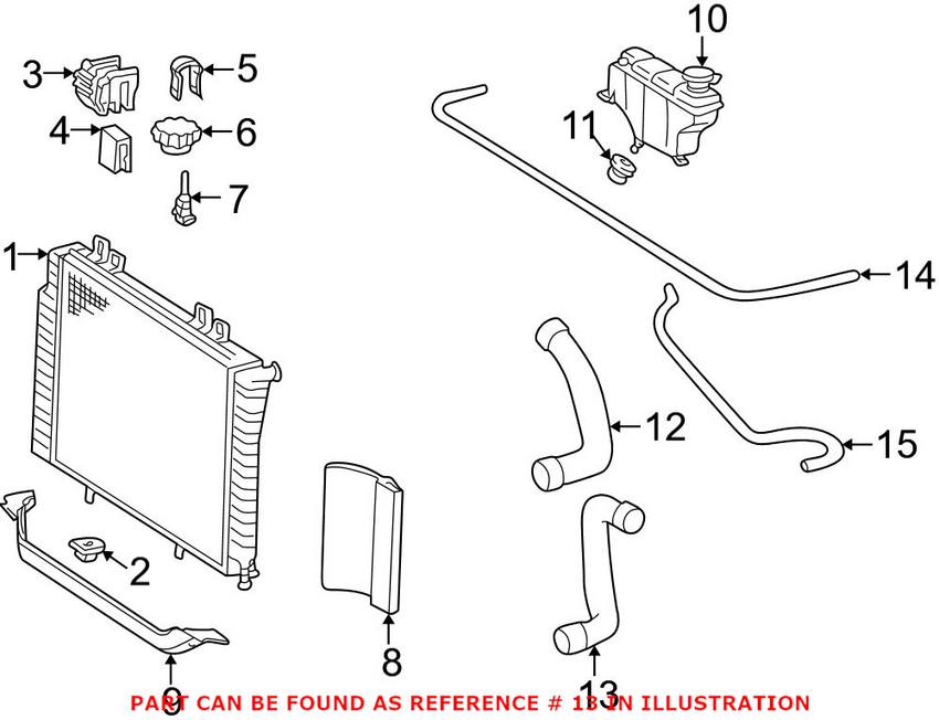 Mercedes Engine Coolant Hose - Lower 2025015082