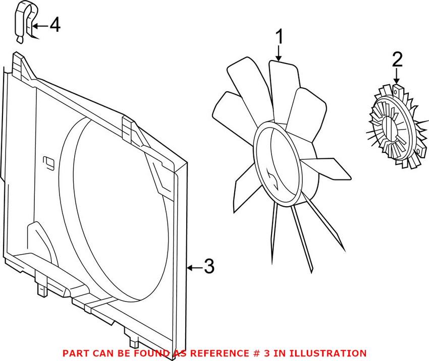 Mercedes Engine Cooling Fan Shroud 2025054255
