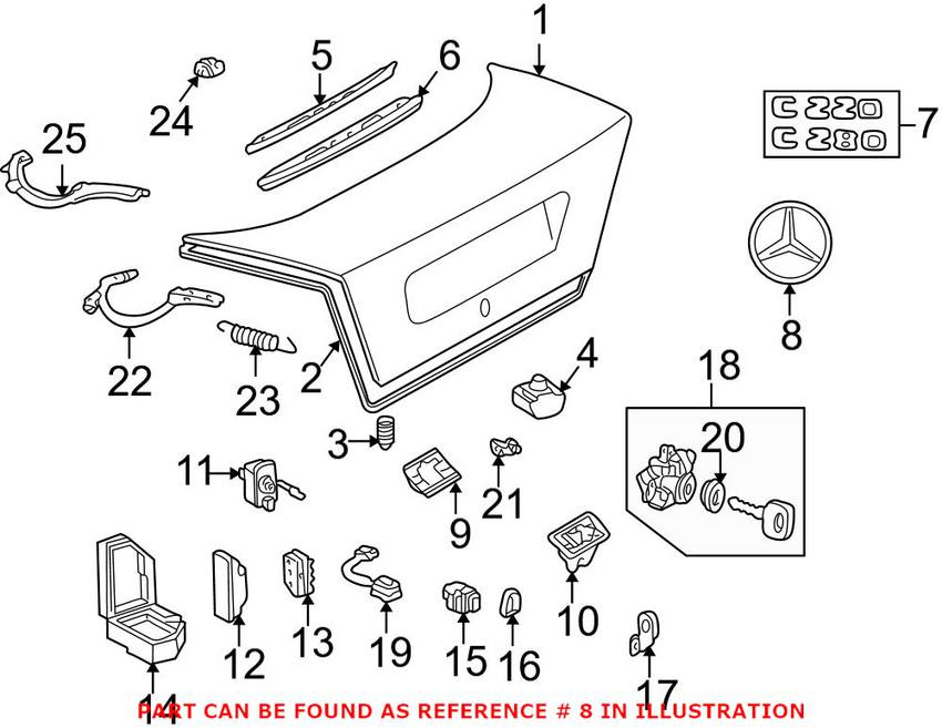 Mercedes Emblem - Rear (Star) 2027580358