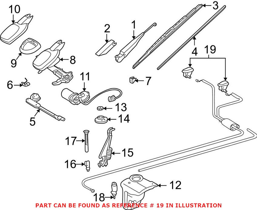 Mercedes Windshield Washer Nozzle - Driver Side 2028600947