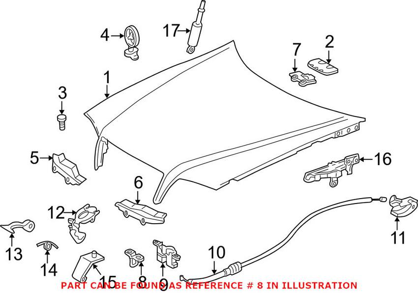 Mercedes Hood Latch Catch 2028800260