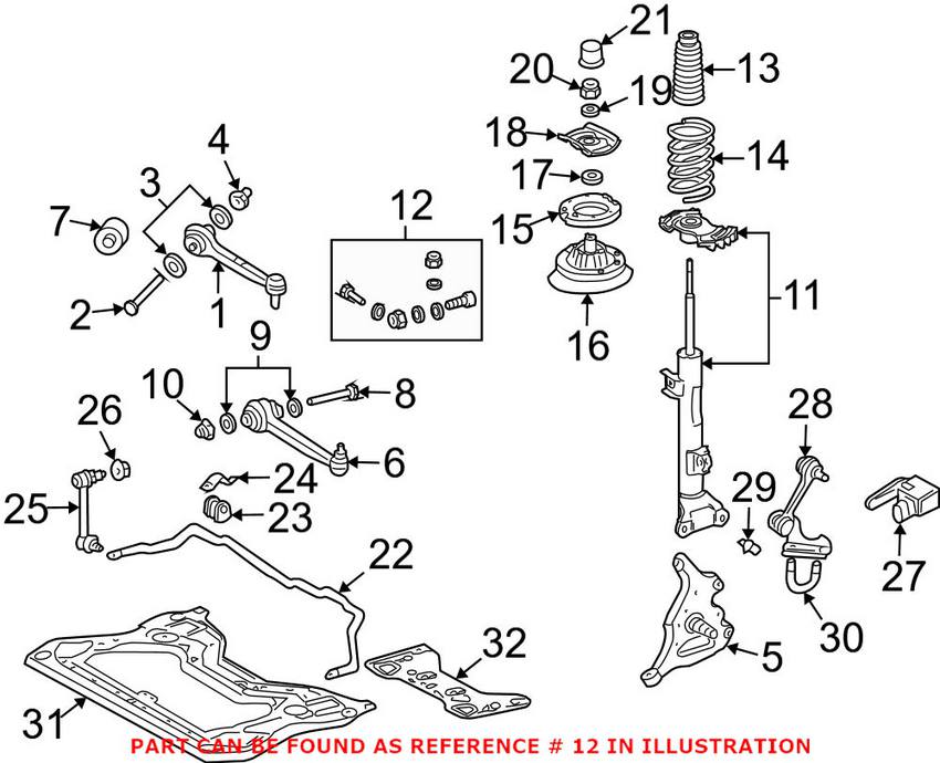 Mercedes Strut Hardware Kit 2033200056