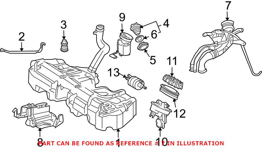 Mercedes Fuel Tank Filler Neck 2034701920