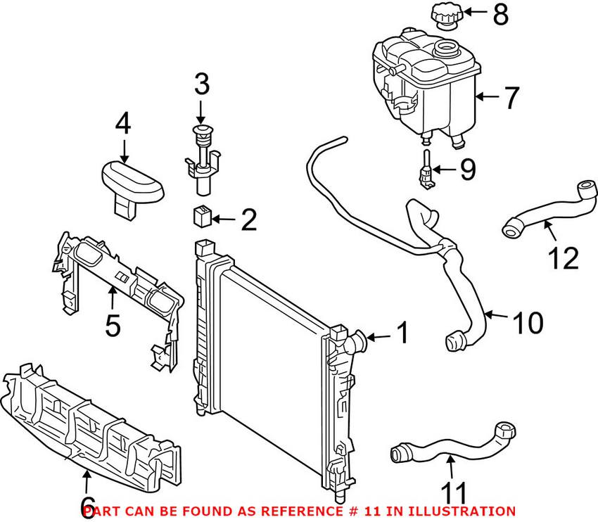 Mercedes Engine Coolant Hose - Lower 2035013682