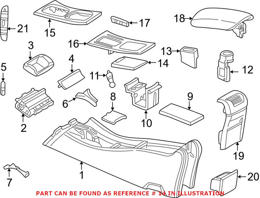 Mercedes Console Cover (Anthracite) 20368001239051