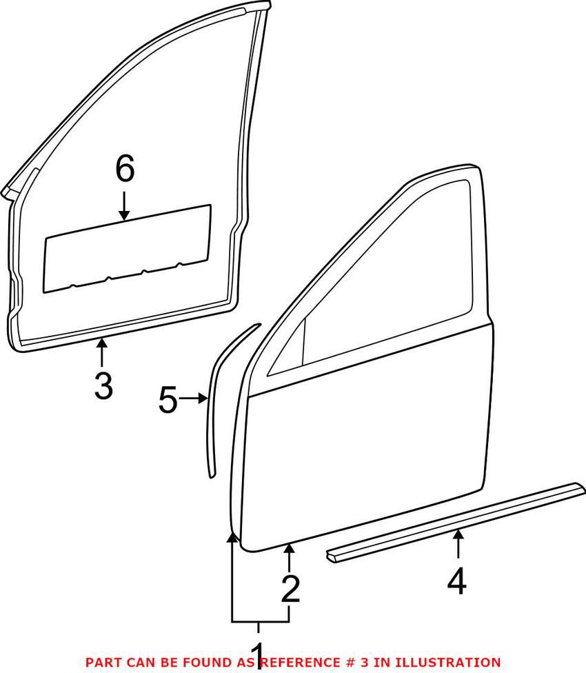 Mercedes Door Seal - Front Driver Side 2037202178