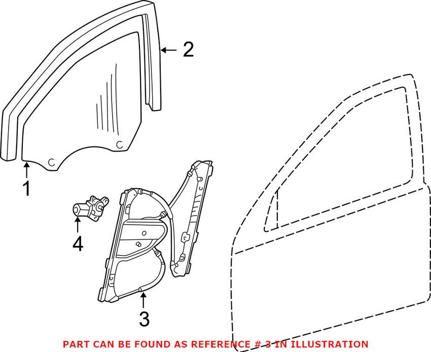 Mercedes Window Regulator - Front Driver Side 2037203146