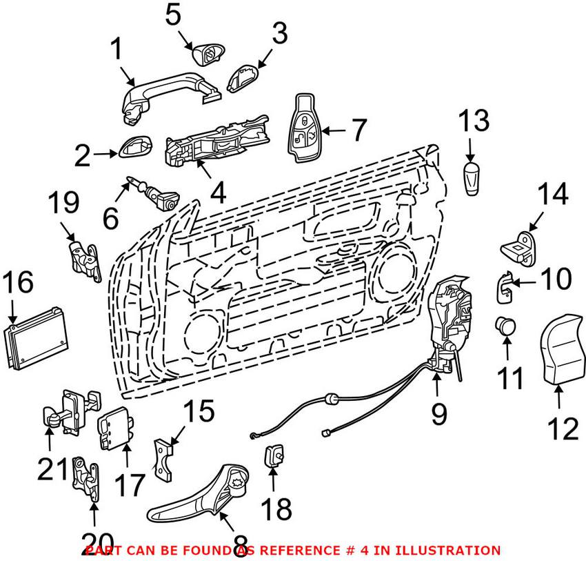 Mercedes Exterior Door Handle Mounting Bracket - Front Driver Side 2037600734