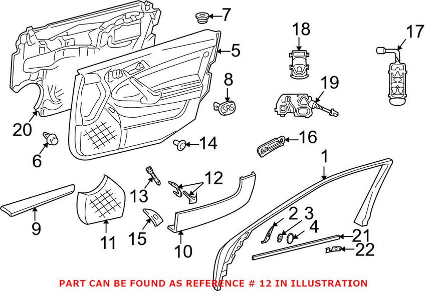 Mercedes Interior Door Handle - Front Driver Side (Quartz) 20381015511424