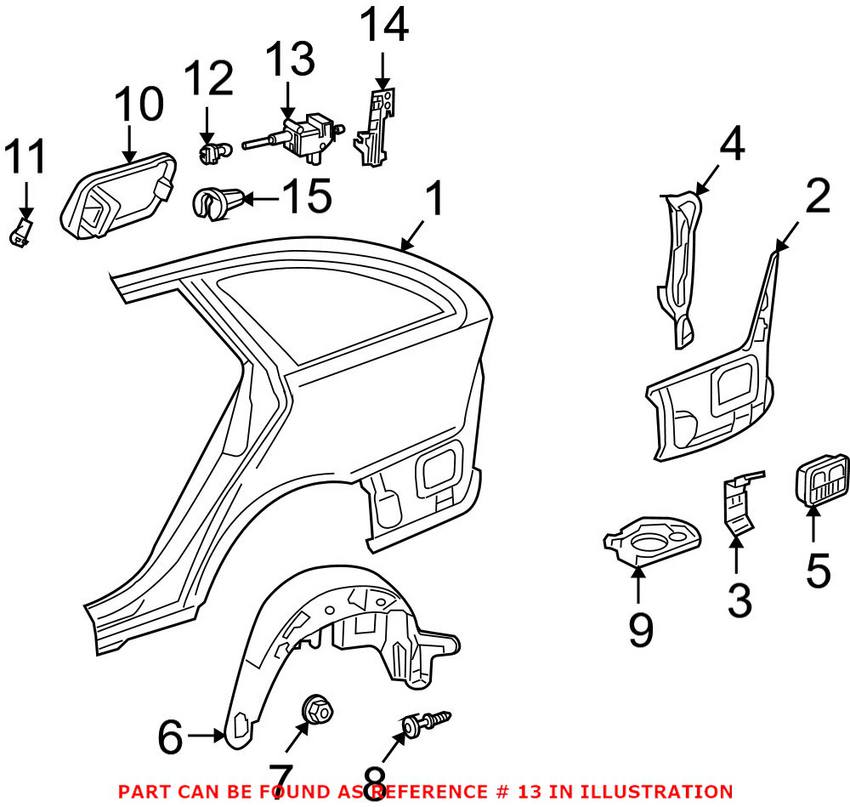 Mercedes Fuel Door Actuator 2038201997