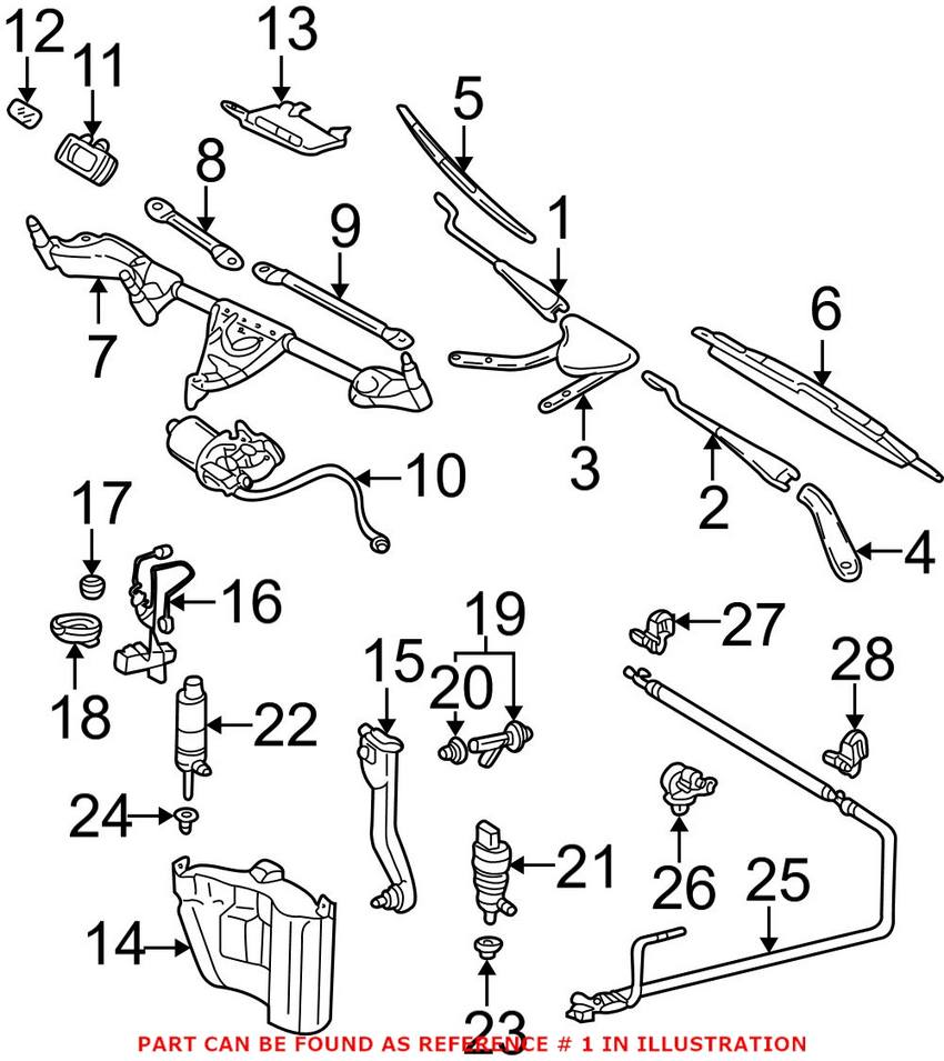 Mercedes Windshield Wiper Arm - Passenger Side 2038203144