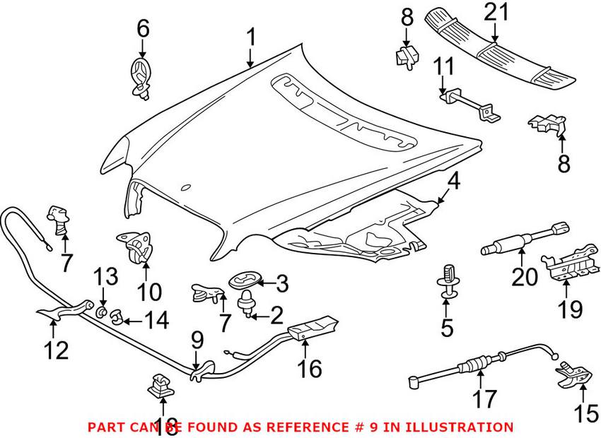 Mercedes Hood Lock Switch 2038219251