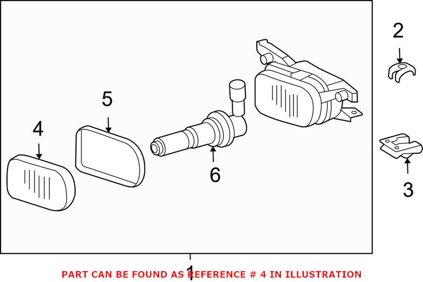 Mercedes Foglight Lens - Passenger Side 2038260290