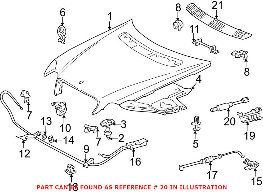 Mercedes Hood Lift Support 2038800429