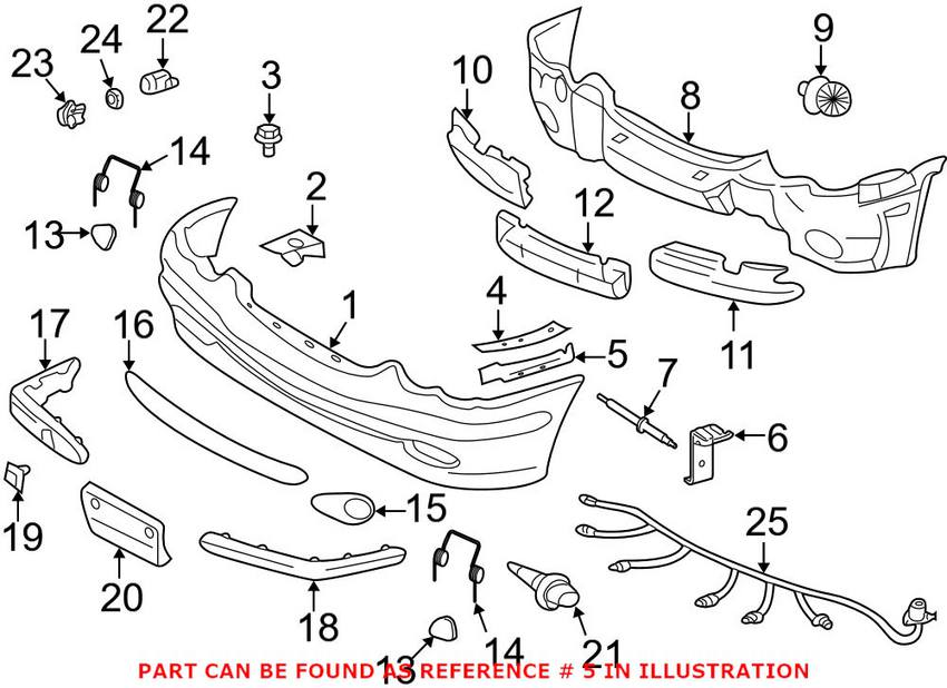 Mercedes Bracket - Front Driver Side (Bumper End) 2038801114