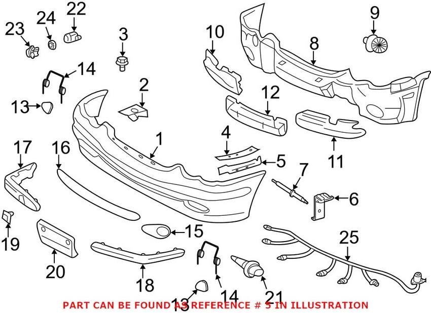 Mercedes Bracket - Front Passenger Side (Bumper End) 2038801214