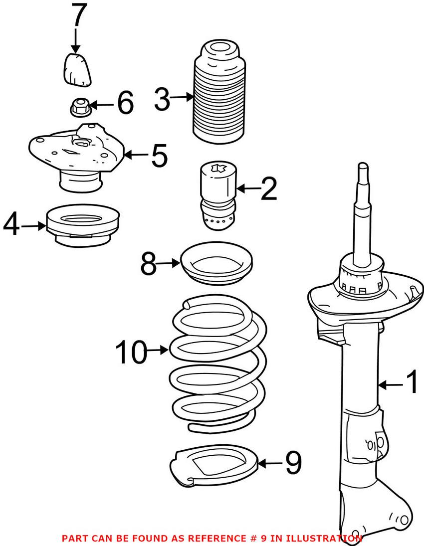 Mercedes Coil Spring Shim - Front Lower 2043210184