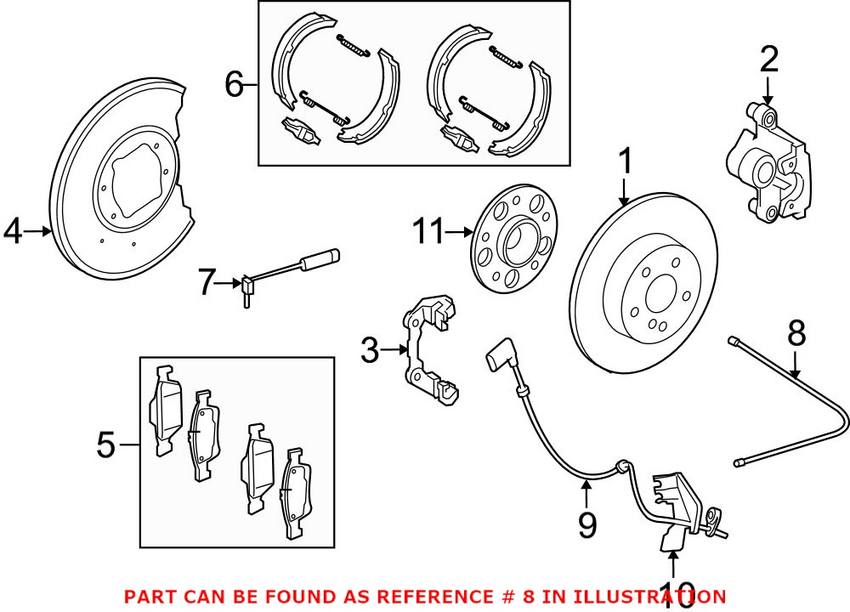 Mercedes Brake Hydraulic Hose - Rear 2044201048