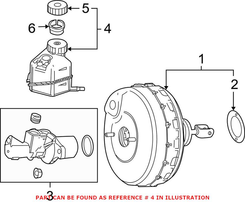 Mercedes Brake Master Cylinder Reservoir 2044300002