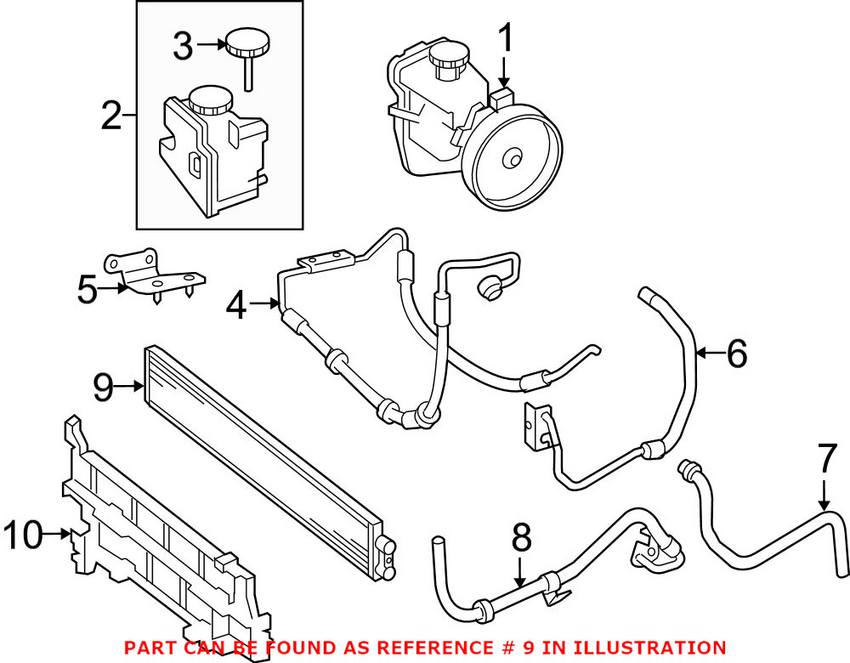 Mercedes Power Steering Cooler - Front 2045000600