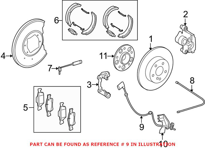 Mercedes ABS Wheel Speed Sensor - Rear 2045400317