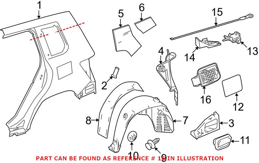 Mercedes Fuel Filler Housing - Rear 2046300367