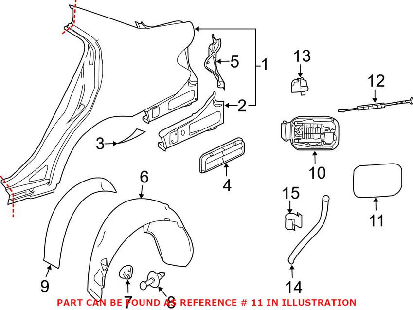 Mercedes Fuel Filler Door - Rear 2047540009