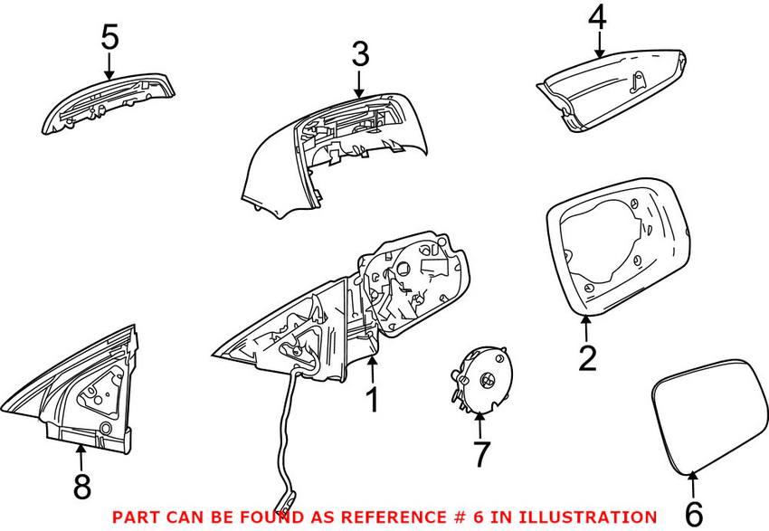 Mercedes Side Mirror Glass - Passenger Side 2048100021