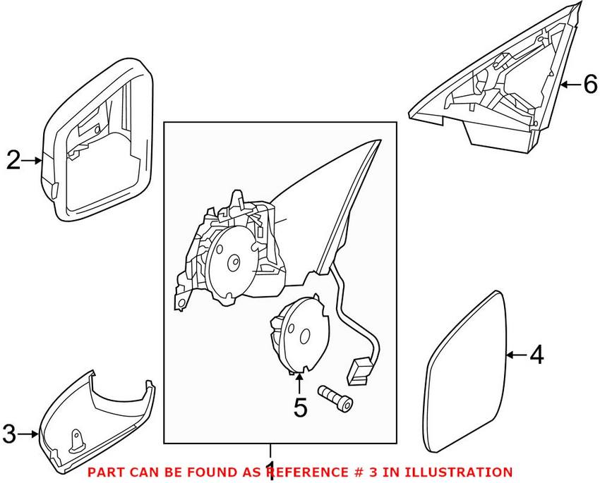 Mercedes Side Mirror Cover - Driver Side Lower 2048100115