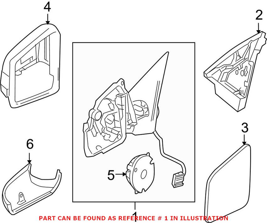 Mercedes Side Mirror Housing - Passenger Side (w/ Motor) 2048106676