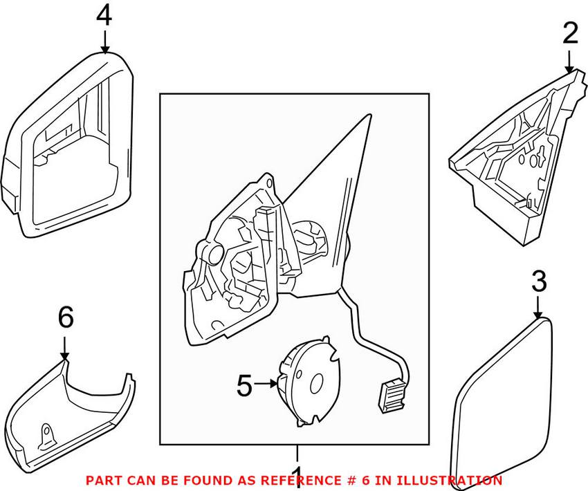 Mercedes Side Mirror Cover - Passenger Side 2048111207