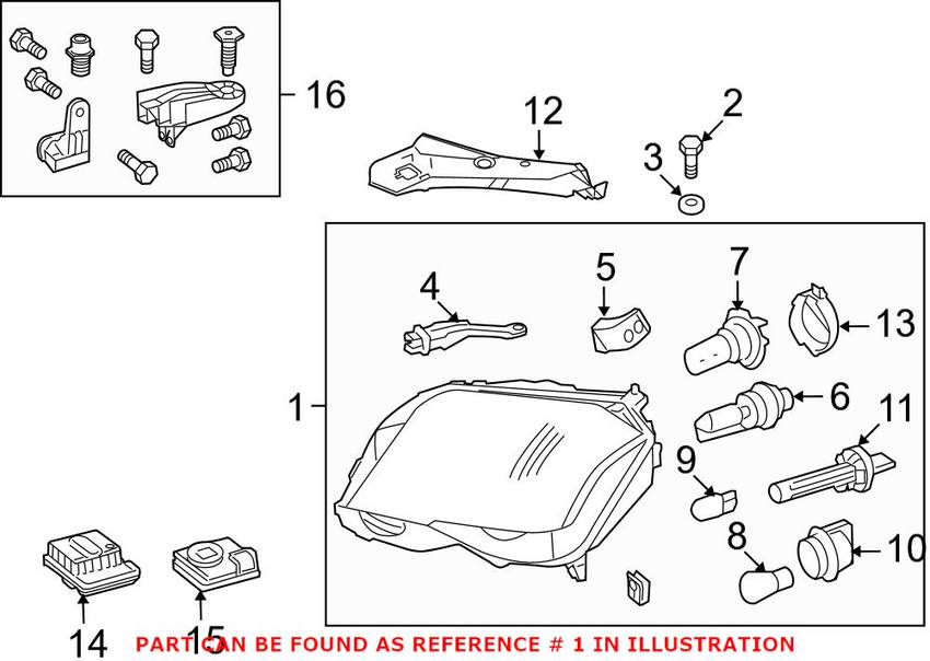 Mercedes Headlight Assembly - Front Driver Left 2048202739