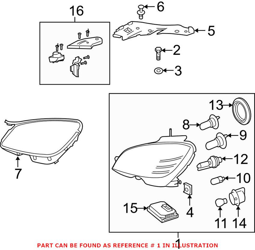 Mercedes Headlight Assembly - Passenger Side (Xenon) 2048203239