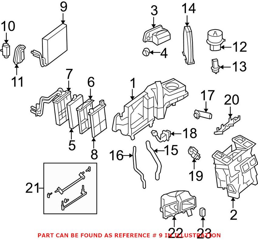 Mercedes A/C Evaporator Core 2048300058