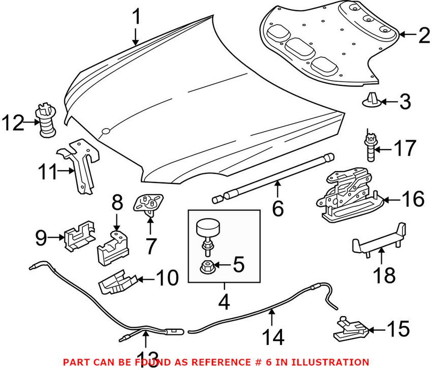 Mercedes Hood Lift Support 2048800029