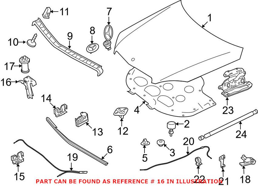 Mercedes Hood Latch Catch 2048800064