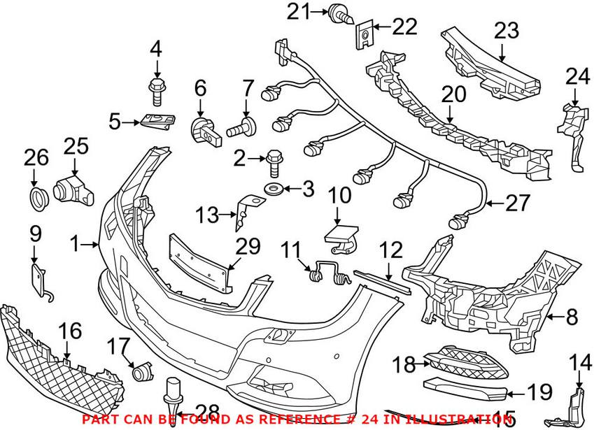 Mercedes Bumper Impact Bar Retainer - Driver Side 2048851016