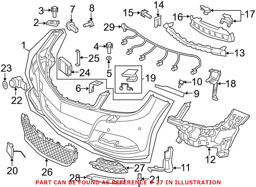 Mercedes Foglight Grille - Passenger Side 2048851453