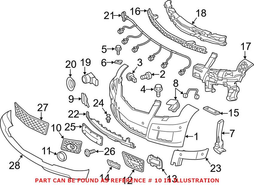 Mercedes Foglight Trim - Passenger Side 2048853823