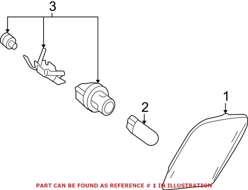 Mercedes Side Marker Light - Front Passenger Side 2049067401