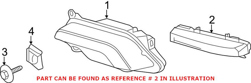 Mercedes Daytime Running Light - Driver Side (LED) (w/ Gray Housing) 2049068900