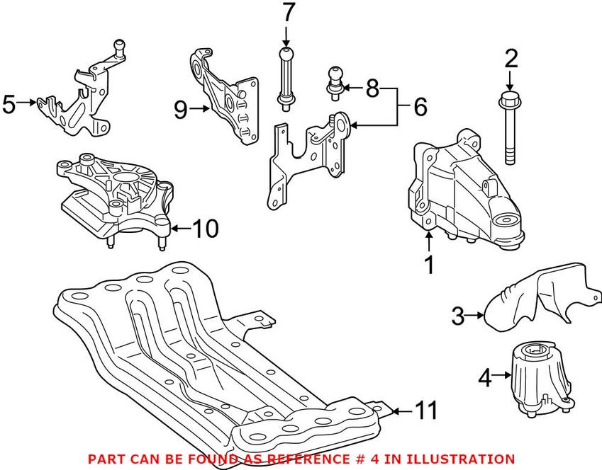 Mercedes Engine Mount - Passenger Side 2052400900