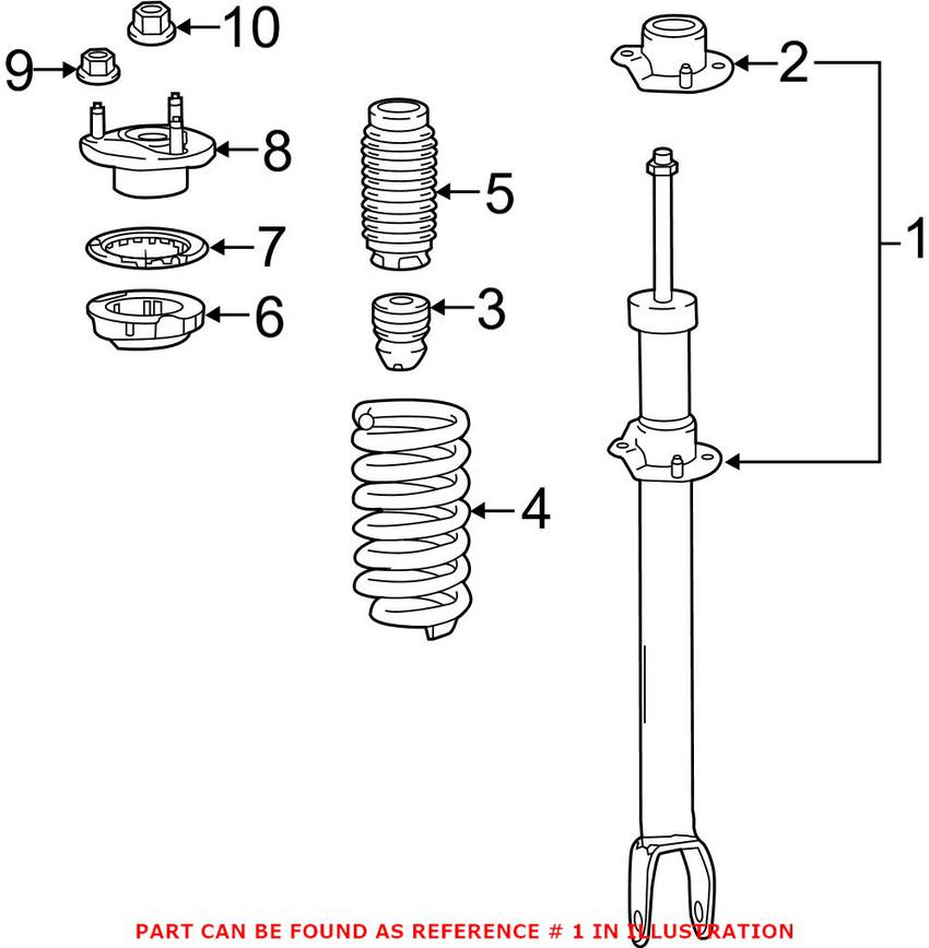 Mercedes Suspension Strut - Front Driver Left 2053200730