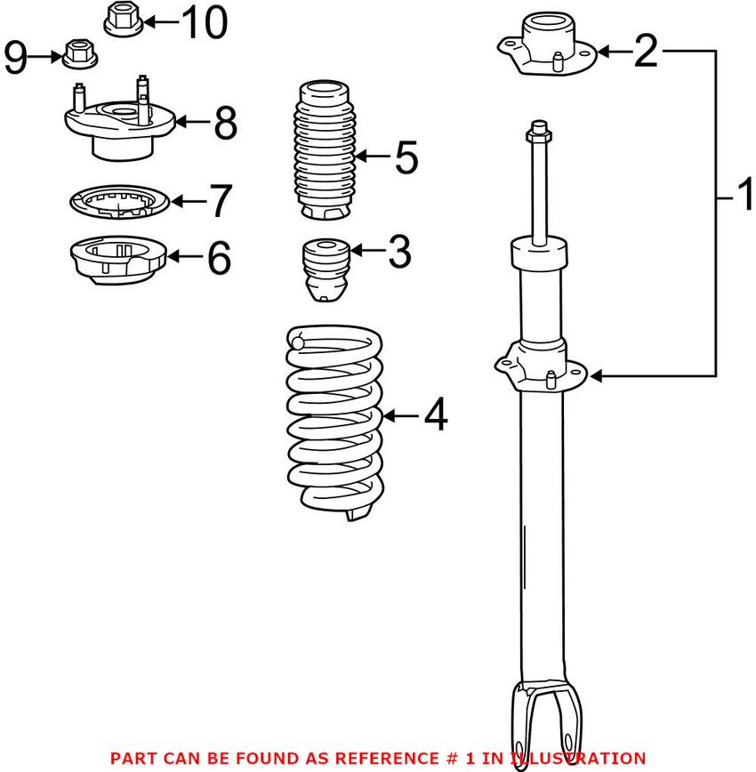 Mercedes Suspension Strut - Front Passenger Right 2053200830