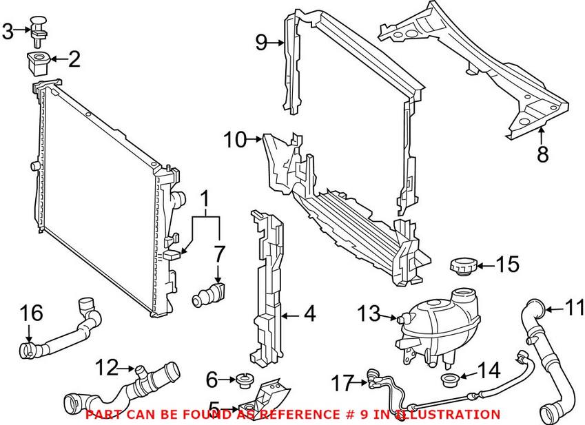 Mercedes Engine Cooling Fan Shroud 2055050030