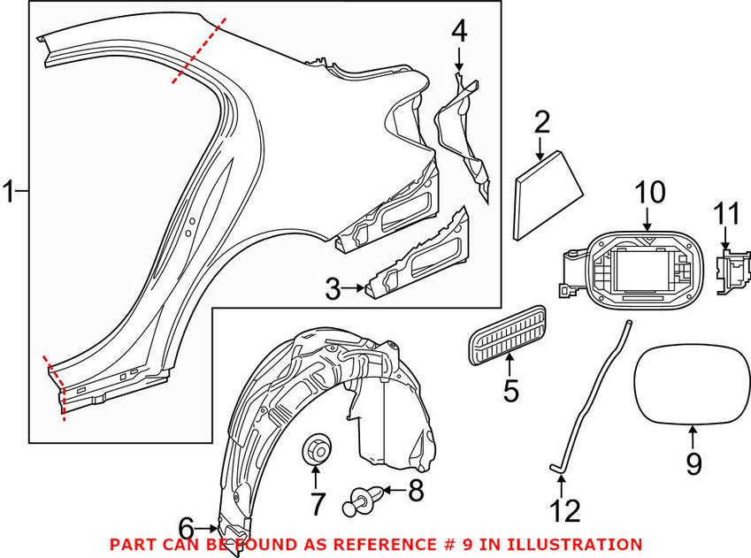 Mercedes Fuel Filler Door - Rear 2057570106