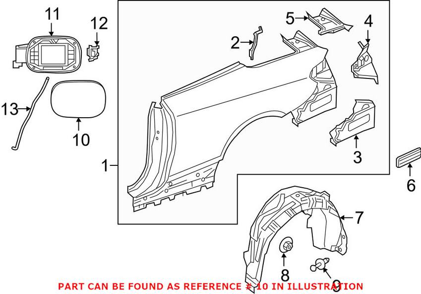 Mercedes Fuel Filler Door - Rear 2057571700